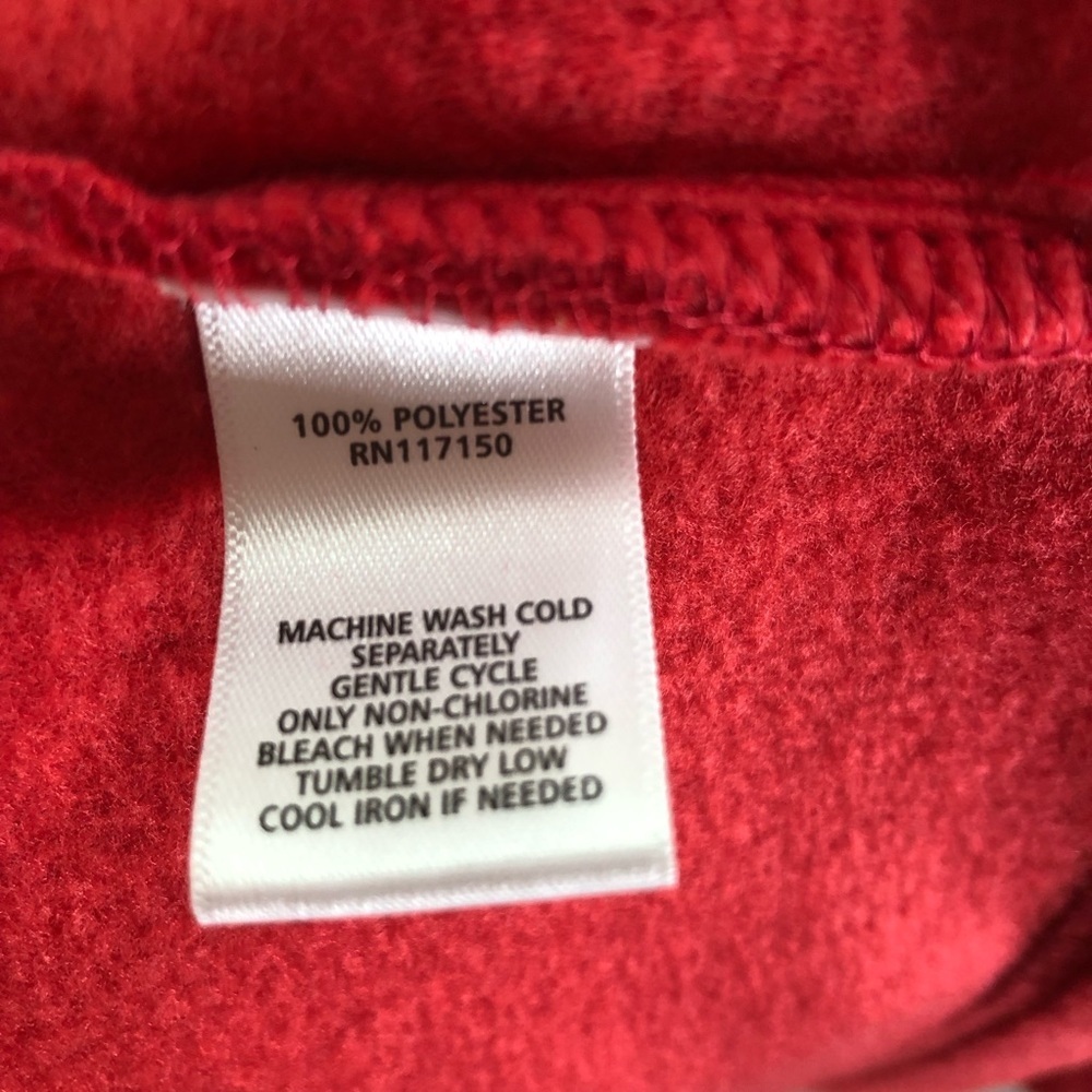 Quacker Factory Fleece Hoodie Women’s 1X Red Jeweled Rhinestone Zipper Cozy - Picture 13 of 13